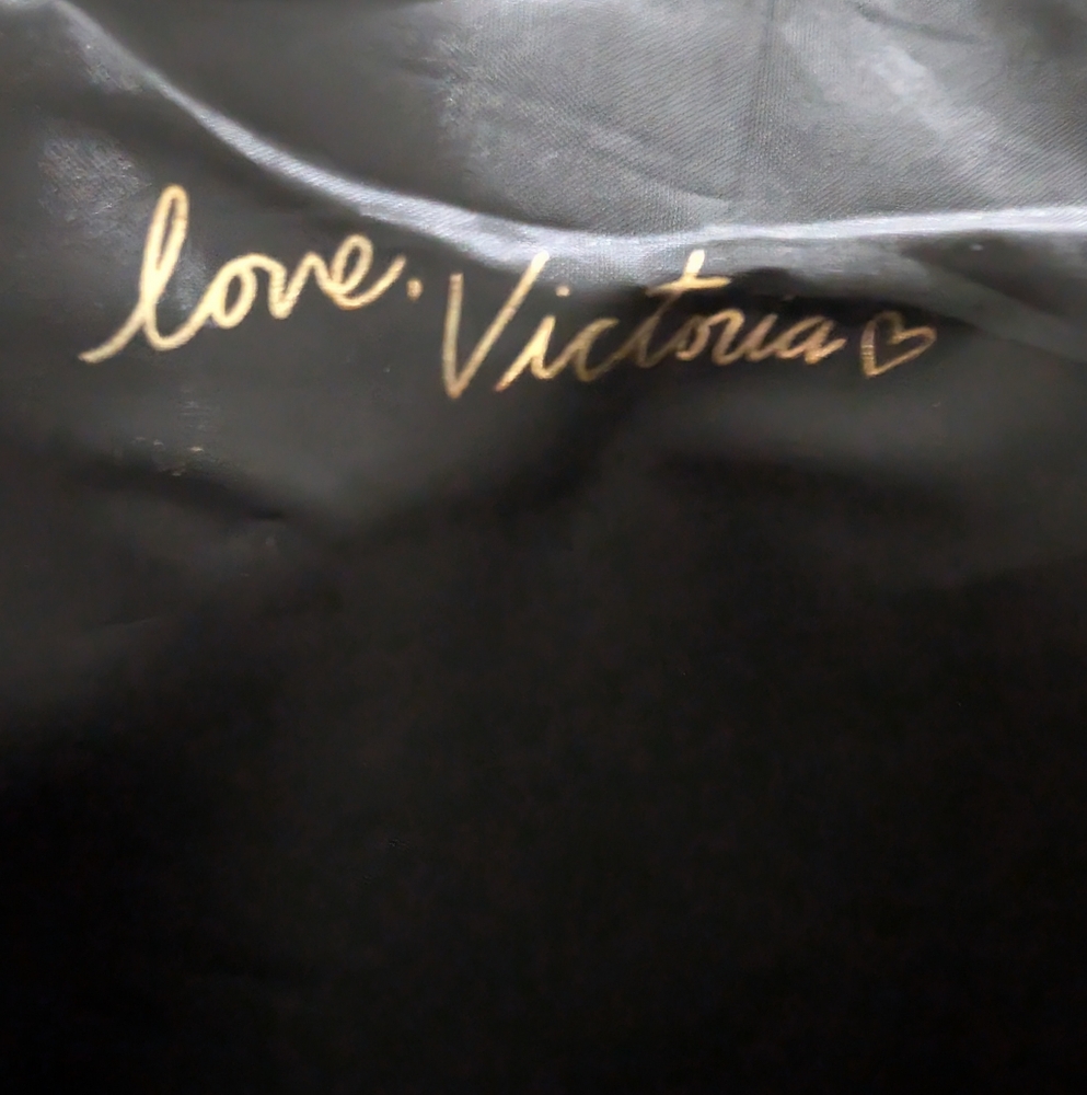 Victoria's Secret Black and Sequin Stripe Tote 12.75"x15.75" - Picture 6 of 8
